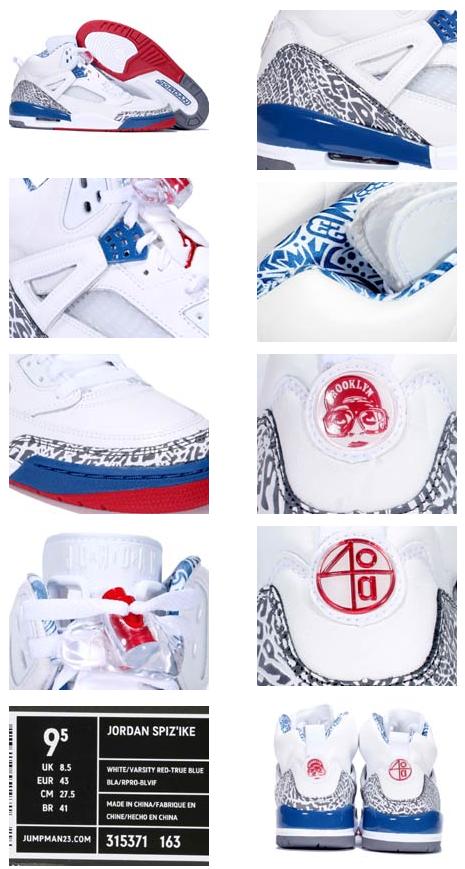 Authentic Air Jordan Spizike White Varsity Red True Blue Shoes